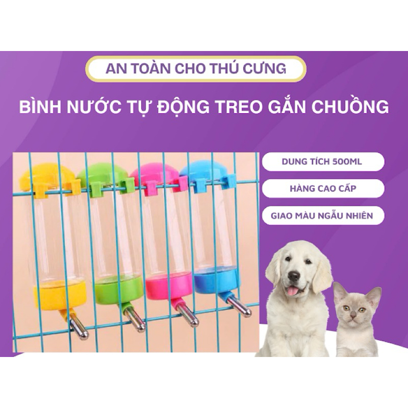 BÌNH NƯỚC TREO CHUỒNG CHO THÚ CƯNG DUNG TÍCH 300ml