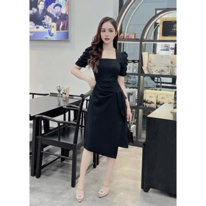 Đầm Nữ CỔ VUÔNG Suông Nhúng EO Nữ Tính THỜI TRANG