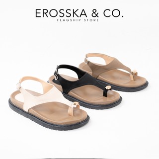 Erosska - Sandal xỏ ngón đi biển kiểu dáng đơn giản năng động màu đen cao 2cm - SE013