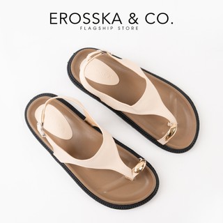 Erosska - Sandal xỏ ngón đi biển kiểu dáng đơn giản năng động màu đen cao 2cm - SE013