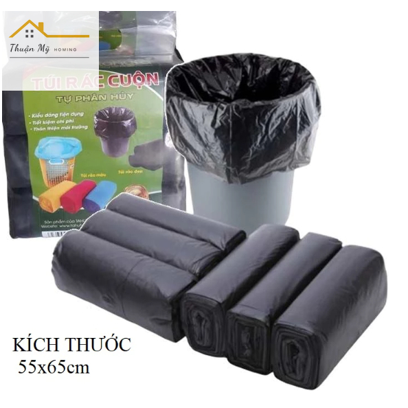 Combo 9 cuộn ( 3 túi ) đựng rác 55x65cm tự phân hủy - Túi rác dày dặn ...