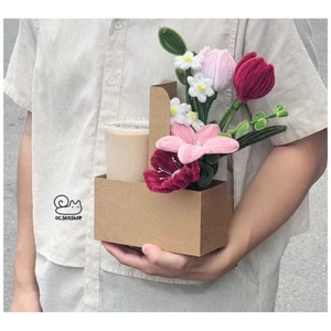 Giỏ Hoa Kẽm Nhung Có Ngăn Để Cốc , Giỏ Hoa Take A Way