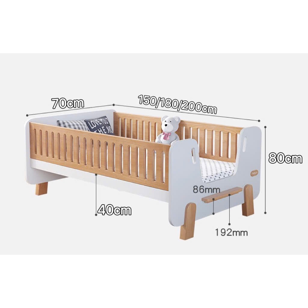 {Giường 3  mặt } Giường Ngủ Trẻ Em chất liệu Gỗ MDF + Gỗ Thông Tự Nhiên,Bền Đẹp, An Toàn Cho Bé