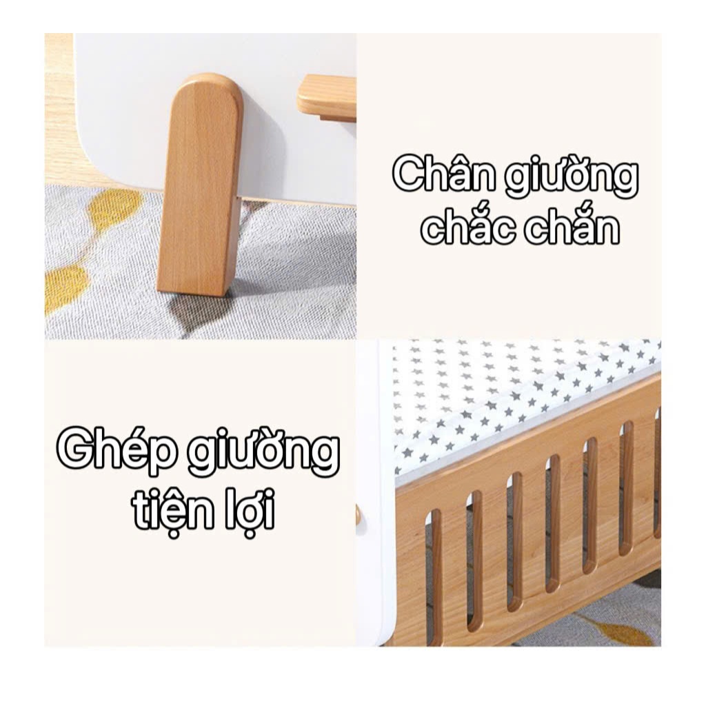 {Giường 3  mặt } Giường Ngủ Trẻ Em chất liệu Gỗ MDF + Gỗ Thông Tự Nhiên,Bền Đẹp, An Toàn Cho Bé