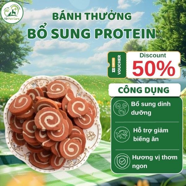 Bánh thưởng bổ sung protein cho chó mèo Sumiho TD PET CARE -  bánh thưởng cho chó mèo thú cưng 100g