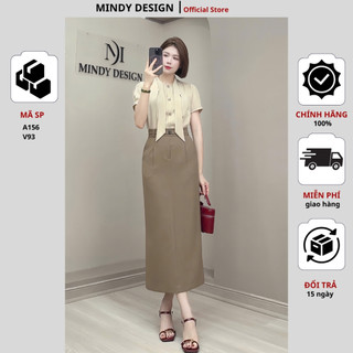 A156 - Áo sơ mi ngắn tay cổ nơ dài - Thiết kế cao cấp MindyDesign