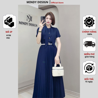 A156 - Áo sơ mi ngắn tay cổ nơ dài - Thiết kế cao cấp MindyDesign