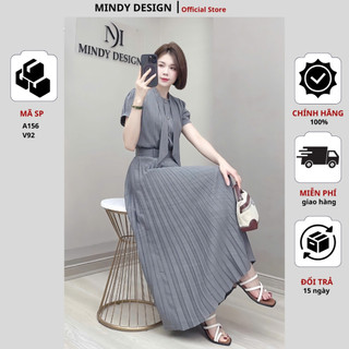 A156 - Áo sơ mi ngắn tay cổ nơ dài - Thiết kế cao cấp MindyDesign
