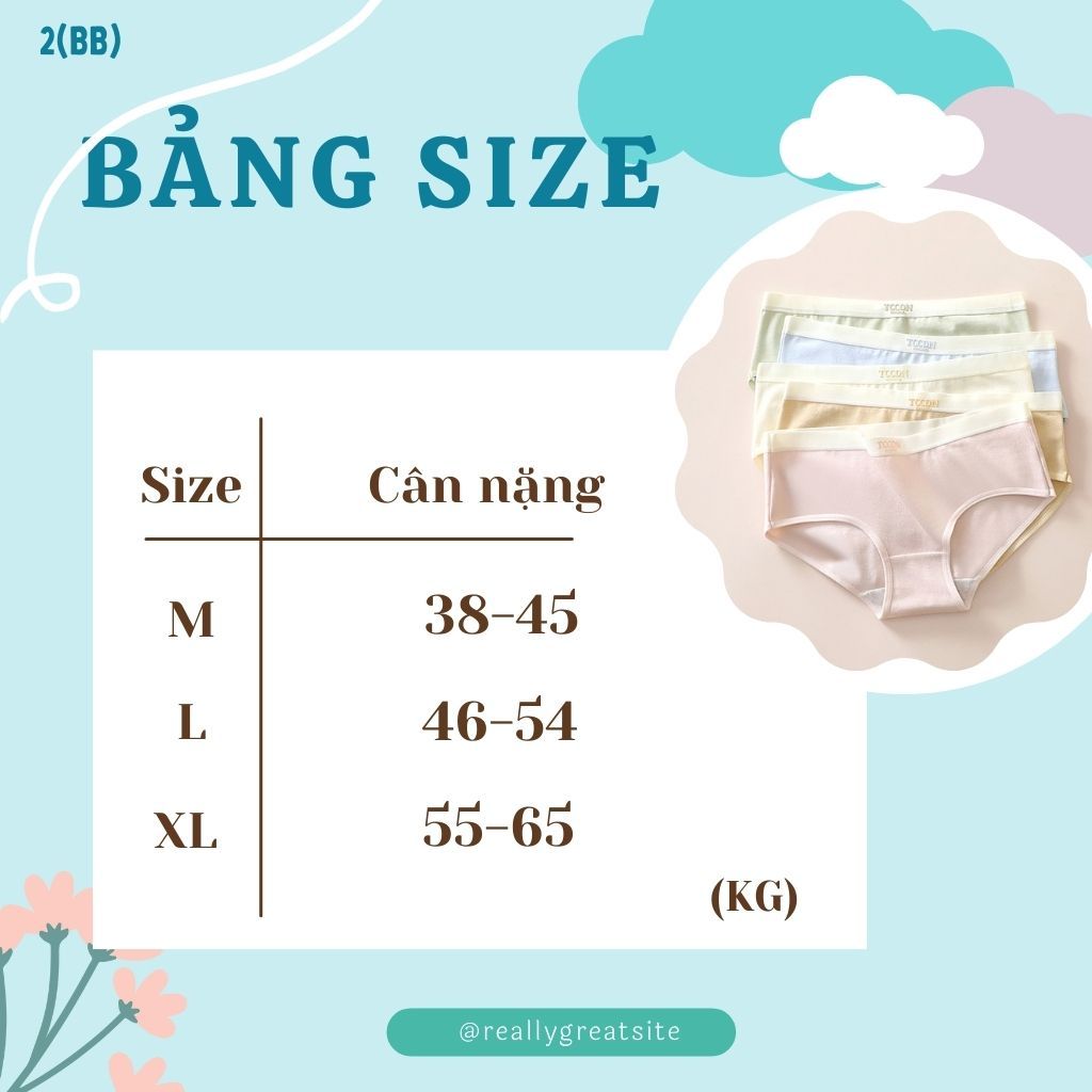 COMBO 3 Quần lót cotton nữ mềm mại êm ái thấm hút tốt đáy lót 2 lớp kháng khuẩn khử mùi LANIXA L520