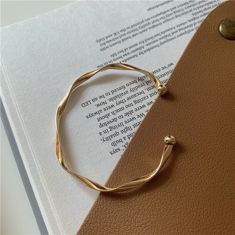 Vòng tay DE MERCI ACCESSORIES hình gợn sóng phủ bóng phụ kiện trang sức nữ cá tính