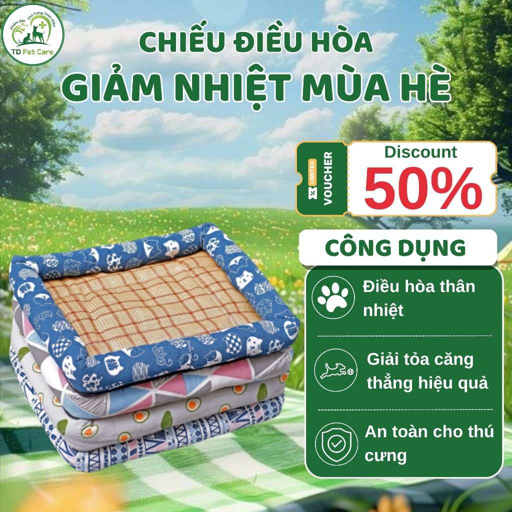 Thảm Điều Hoà Mát Mẻ Cho Chó Mèo - Đệm Trải Giường Mềm Mại Cho Thú Cưng TD Pet Care