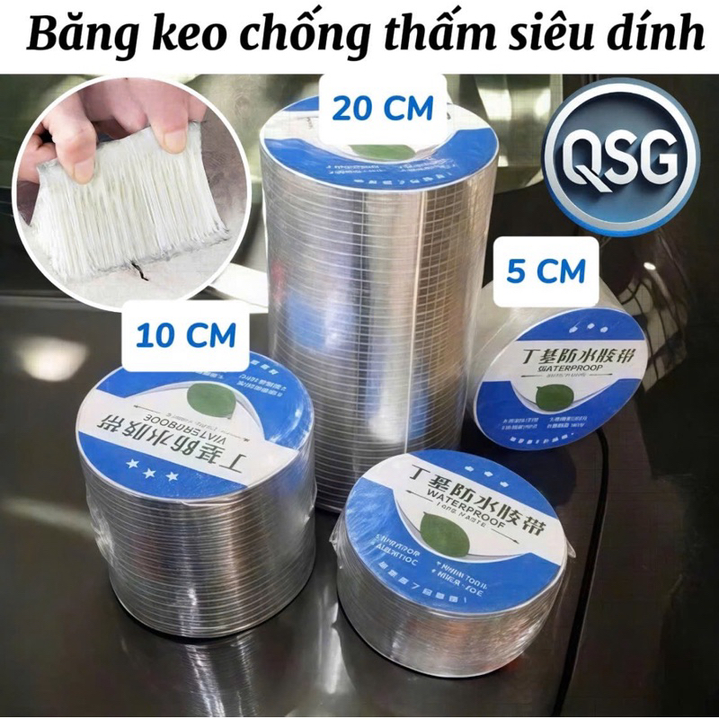 Băng Keo chống thấm SIÊU DÍNH trên mọi bề mặt, băng keo chống dột chống thấm nước Nhật Bản khổ 5cm, 10cm x 5 mét