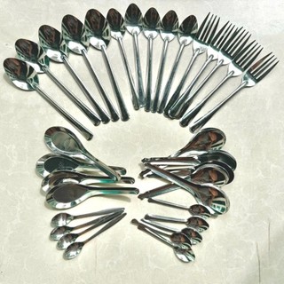 Combo 10 Muỗng Nĩa Inox - Muỗng Ăn Súp, Muỗng Cà Phê, Muỗng Vịt Lộn
