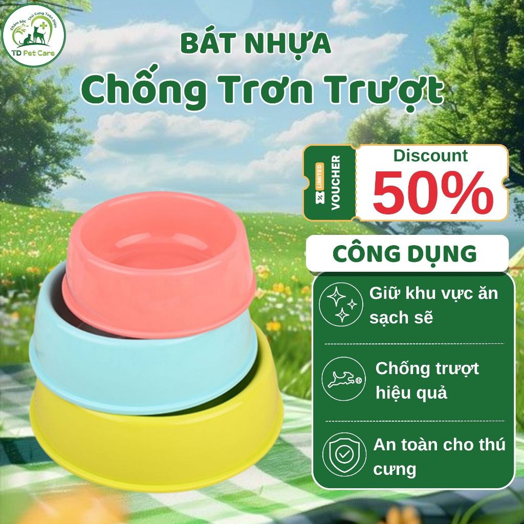 Bát Đựng Thức Ăn Thú Cưng - Bát Đựng Đồ Ăn Cho Chó Mèo TD Pet Care