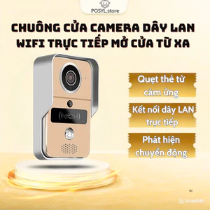 Chuông Cửa Thông Minh Có WiFi & Dây LAN, Tích Hợp Khóa Từ - Mở Cửa Từ Xa, Đàm Thoại Hai Chiều, Cấp Nguồn Ổn Định, Bảo Mậ