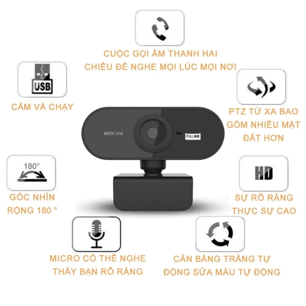 Webcam Máy Tinh,Full HD 1080p/720p,Có Mic Siêu Nét Dùng Cho PC Laptop,Chuyên Dụng Học Zoom,Livestream,Bảo Hành 12 Tháng - ảnh 8