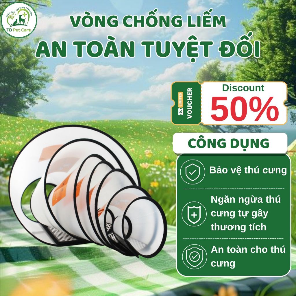 Vòng Chống Liếm Cho Mèo Và Cho Chó Zi Chen - Loa Cổ Chống Liếm TD Pet Care