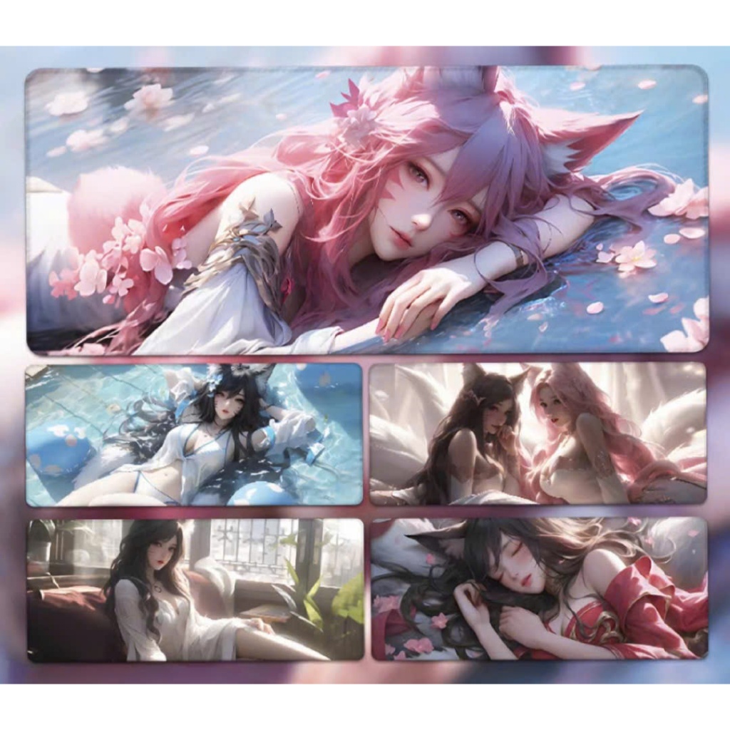 Lót chuột, pad chuột cỡ lớn gaming họa tiết Ahri, game Liên minh huyền ...