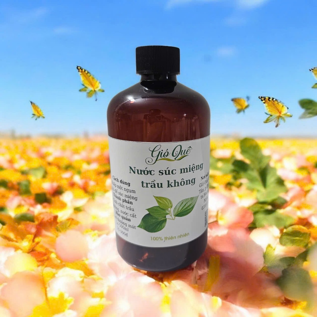 Nước súc miệng trầu không Gió Quê (giảm đau răng, hôi miệng, đau họng)- lọ 500ml