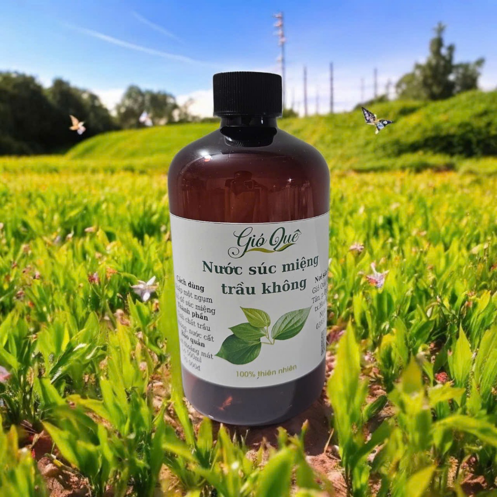 Nước súc miệng trầu không Gió Quê (giảm đau răng, hôi miệng, đau họng)- lọ 500ml