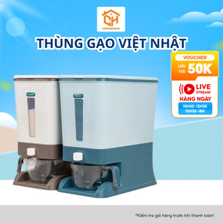 Thùng Gạo Thông Minh 10kg Hokori (5338), Thùng Đựng Gạo Cao Cấp Chống Ẩm Mốc, Côn Trùng Cam Homeware