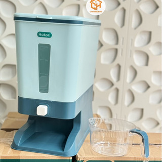 Thùng Gạo Thông Minh 10kg Hokori (5338), Thùng Đựng Gạo Cao Cấp Chống Ẩm Mốc, Côn Trùng Cam Homeware