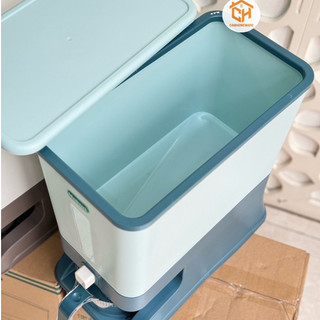 Thùng Gạo Thông Minh 10kg Hokori (5338), Thùng Đựng Gạo Cao Cấp Chống Ẩm Mốc, Côn Trùng Cam Homeware