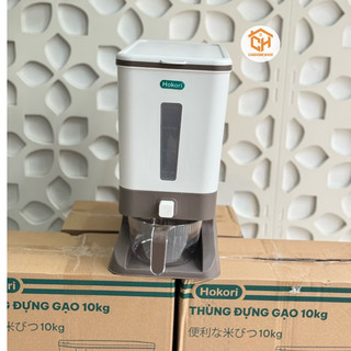 Thùng Gạo Thông Minh 10kg Hokori (5338), Thùng Đựng Gạo Cao Cấp Chống Ẩm Mốc, Côn Trùng Cam Homeware