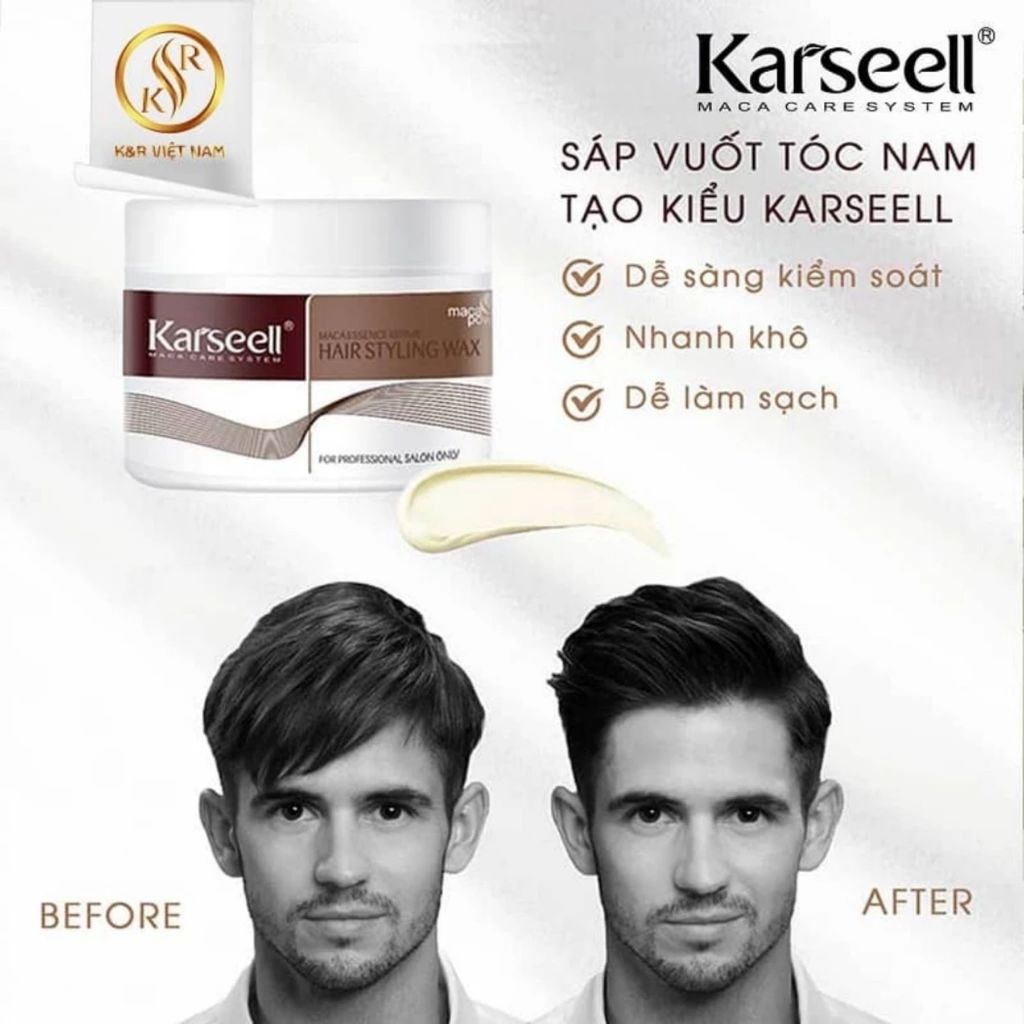 Combo Gôm Xịt Tóc + Sáp Vuốt Tóc Karseell 380ml/100ml | Tạo Kiểu Tóc Nam, Giữ Nếp Lâu, Hỗ Trợ Chống Sập Form.