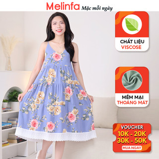 [XẢ KHO GIÁ SỐC] Váy đầm ngủ hai dây mặc nhà vải Cotton lụa tự nhiên thoáng mát mềm mịn mặc mùa hè mã MEV0550