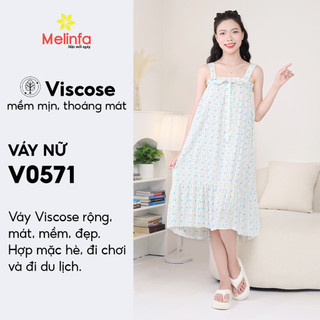 [XẢ KHO GIÁ SỐC] Váy đầm ngủ, hai dây mặc nhà chất vải Viscose tự nhiên mềm mại thoáng mát măc mùa hè mã MEV0571