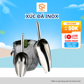 Muôi xúc đá, xẻng xúc đá inox không gỉ nhiều kích thước Cam Homeware