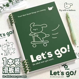 Sổ vở còng bìa lót hoạ tiết đơn Let's go làm vở sổ planer học sinh sinh viên + Ruột Giấy BONZAI