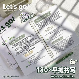 Sổ vở còng bìa lót hoạ tiết đơn Let's go làm vở sổ planer học sinh sinh viên + Ruột Giấy BONZAI