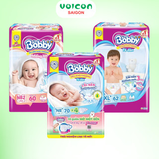 Tã/Bỉm Bobby mỏng nhẹ,thoáng khí gấp 2 lần,có dải băng dính cuốn tã tiện lợi- Giao bao bì ngẫu nhiên