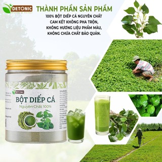 Bột diếp cá nguyên chất DETONIC hỗ trợ nóng trong, giảm mụn nhọt táo bón trĩ, giúp thanh lọc cơ thể tốt cho hệ tiêu hoá.