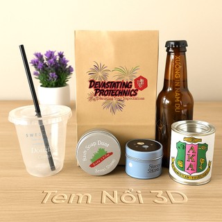 [Giá xưởng] In Tem UV DTF Nổi 3D, Dán Sản Phẩm Quà Tặng, Đồ Gia Dụng