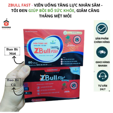1 Hộp ( 60 viên ) - Viên Tăng Lực Nhân Sâm Tỏi Đen ZBULL FAST - bồi bổ sức khỏe, tăng sức đề kháng, giảm căng thẳng.