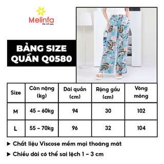 [XẢ KHO GIÁ SỐC] Quần dài suông ống rộng nữ thoáng mát vải Viscose  mềm mại mặc nhà mùa hè mã MEQ0580