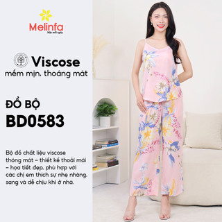 [XẢ KHO GIÁ SỐC] Bộ đồ nữ hai dây quần dài MELINFA chất vải Viscose tự nhiên mềm mại thoáng mát mã METKBD0583