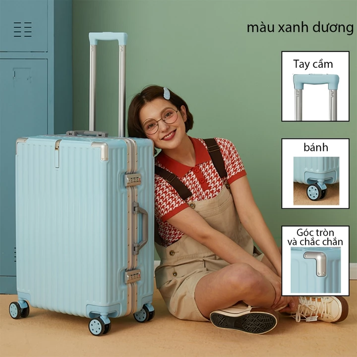 Vali du lịch.Vali khung nhôm，size20，Vali thời trang, vali giá ưu đãi, vali đi công tác, du lịch, vali công tác, vali chấ – 2