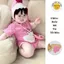 Set body cá mập hồng tặng kèm mũ và túi đeo chéo, tất hồng cho bé trai gái cover Hàn Quốc 3-13kg