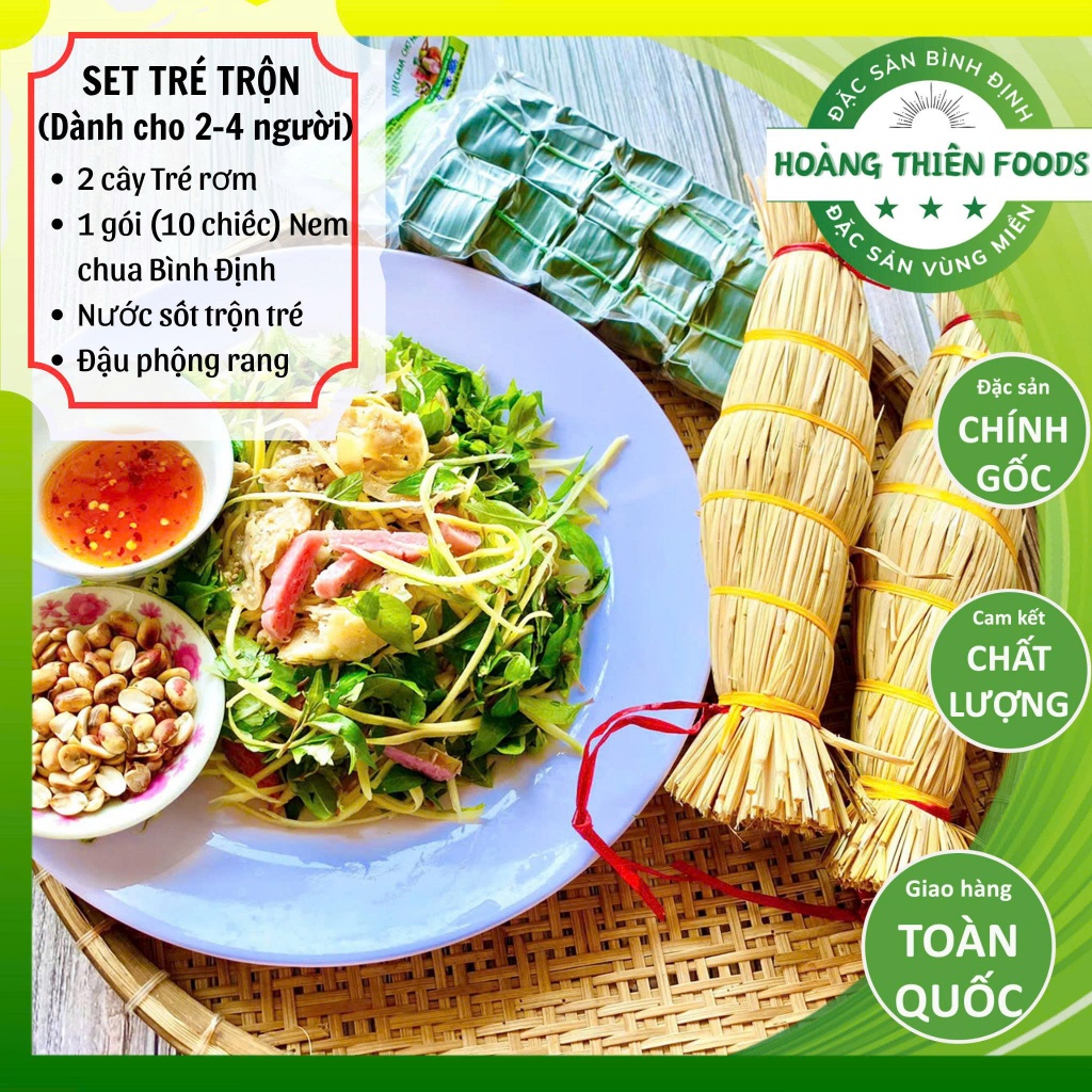 SET TRÉ TRỘN ĐẶC SẢN BÌNH ĐỊNH (2 Tré rơm + 10 chiếc Nem chua Bình Định ...