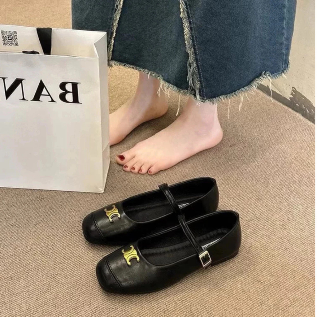 Giày Búp Bê Nữ, Giày Đế Bằng Bệt Chữ X Đủ Màu Đen Kem Nâu Đế Chống Trơn Trượt || Mã N10