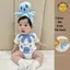 Set bộ bodysuit Bạch Tuộc kèm mũ và tất trắng cho em bé Hàn Quốc 5-13kg dễ thương cute Cho Bé