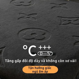 Ga trải giường nhung sữa dày Vỏ phủ giường nhung san hô Bộ 3 món vỏ bảo vệ nệm có lót lông