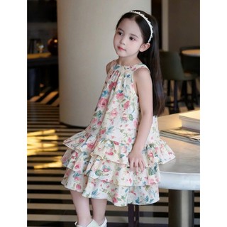 [B&G] Đầm váy tầng bay bổng với họa tiết hoa, phối màu pastel thanh lịch cho bé gái từ 12-45kg