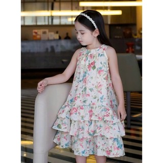 [B&G] Đầm váy tầng bay bổng với họa tiết hoa, phối màu pastel thanh lịch cho bé gái từ 12-45kg