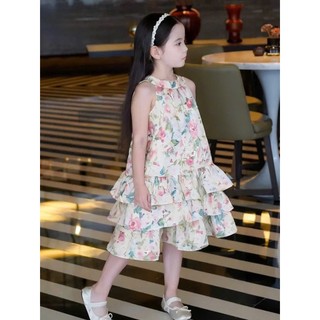 [B&G] Đầm váy tầng bay bổng với họa tiết hoa, phối màu pastel thanh lịch cho bé gái từ 12-45kg