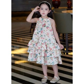 [B&G] Đầm váy tầng bay bổng với họa tiết hoa, phối màu pastel thanh lịch cho bé gái từ 12-45kg